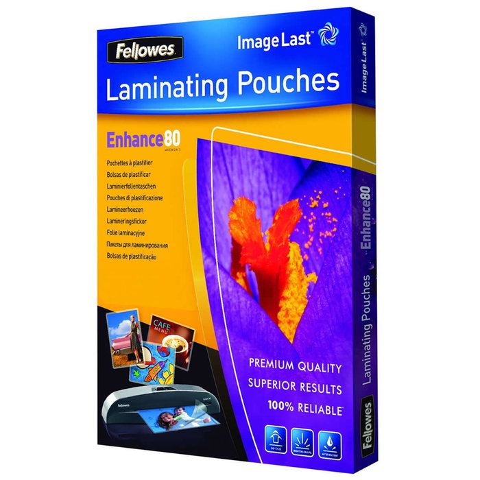Fellowes Fundas de Plastificar A4 Brillo 80 Micras Pack de 100